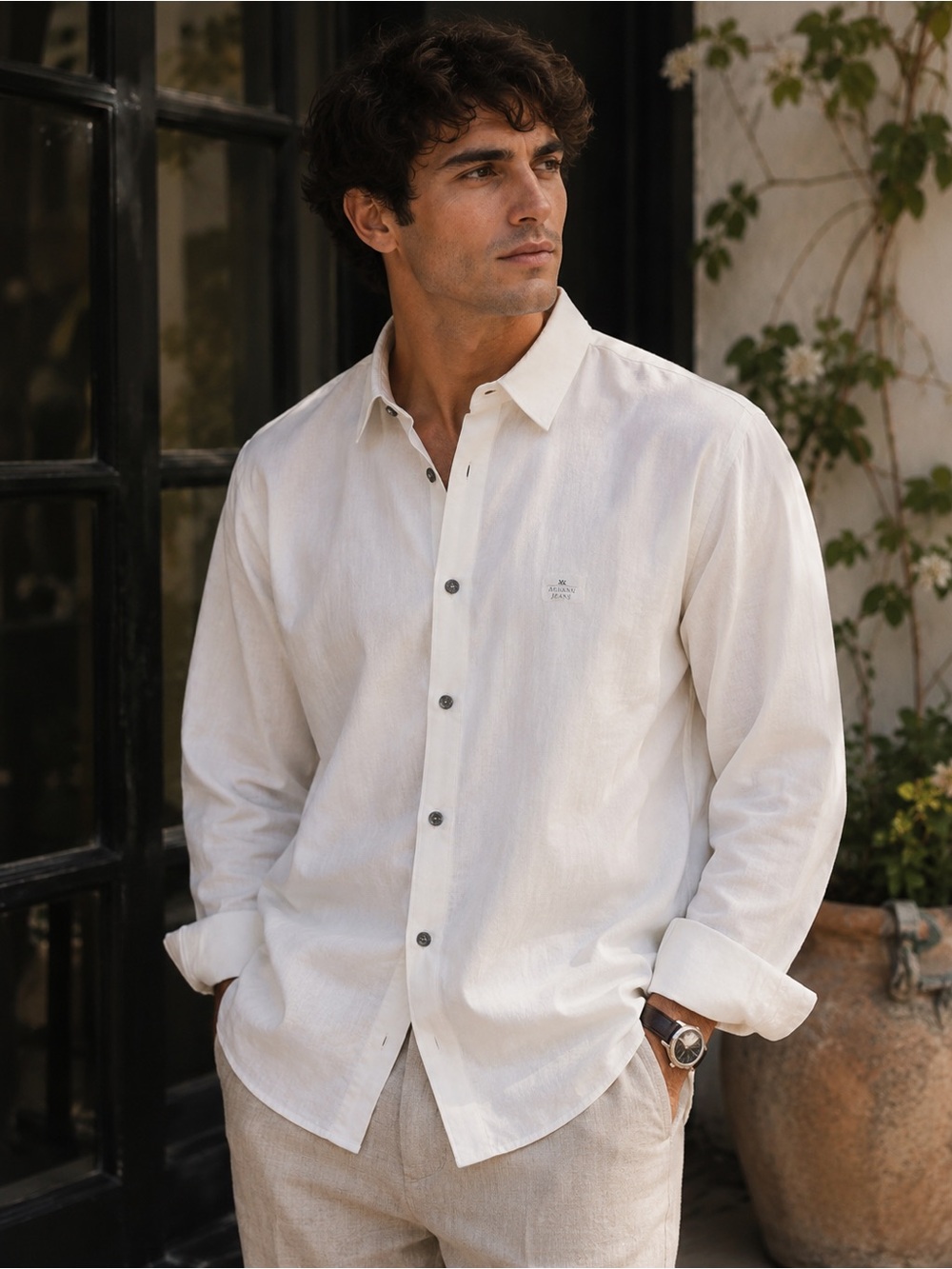 Alfani Men's Regular Fit Button Down Long Sleeve Shirt Size XL 17-17.5